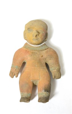 Lot 89 - A Pre-Columbian Jama-Coaque terracotta standing male figure, circa 1st-5th century AD, 17.5cm high