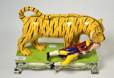 Lot 121 - A modern Staffordshire pearlware figure of 'The Death of Munrow'