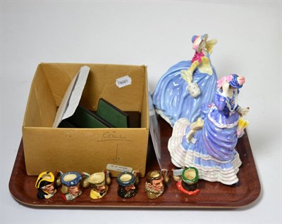 Lot 136 - Six Royal Doulton Explorer tinies, No 505/2500 and two Royal Doulton figures Lady Eaton HN3623...