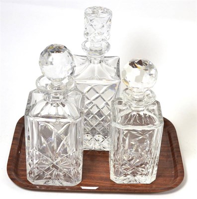 Lot 157 - Three Webb Corbet crystal decanters and stoppers
