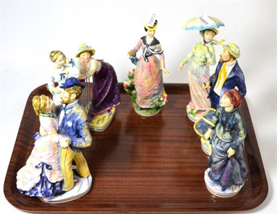 Lot 169 - Seven Worcester china figures