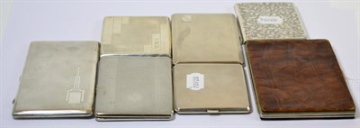 Lot 223 - Seven cigarette cases, four silver