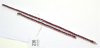 Lot 236 - A glass filled ruby necklace