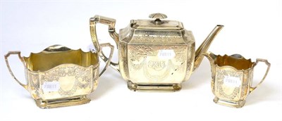 Lot 273 - A three piece silver tea set