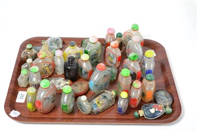 Lot 282 - A group of modern painted glass Chinese snuff bottles