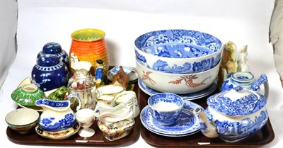 Lot 288 - Two trays of assorted English and Chinese ceramics including Royal Crown Derby Spode Italian...