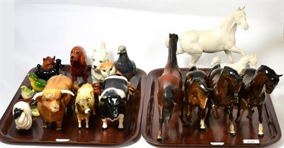 Lot 299 - Beswick figures including ";Spirit of the Wind";, ";Springtime";, Fresian Bull, Highland Cow,...