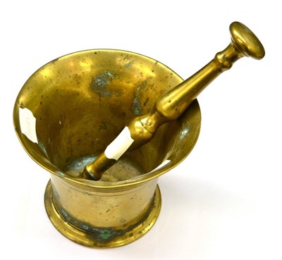 Lot 306 - Bronze mortar and pestle, possibly 17th century