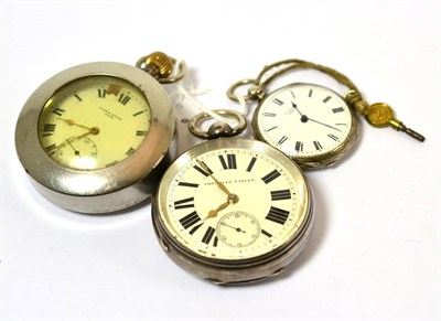 Lot 321 - A silver pocket watch, pocket watch with case stamped 925 and a lady's fob watch (3)