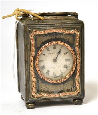 Lot 391 - A silver cased carriage timepiece with a French movement