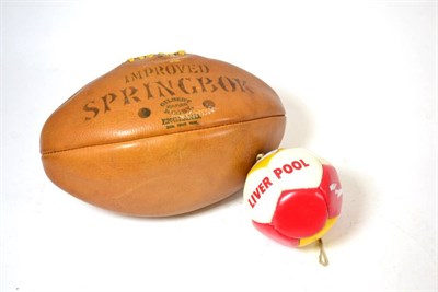Lot 411 - A signed Improved Springbok rugby ball, possibly from the 1961 Lions Fair, with a quantity of faded