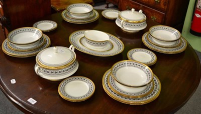 Lot 440 - A Noritake black and gilt decorated Scheherazade pattern dinner service including oval meat...