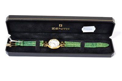 Lot 467 - A lady's Zenith plated wristwatch with a Zenith box