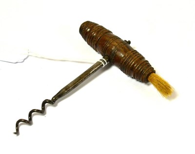 Lot 471 - A 19th century corkscrew with brush