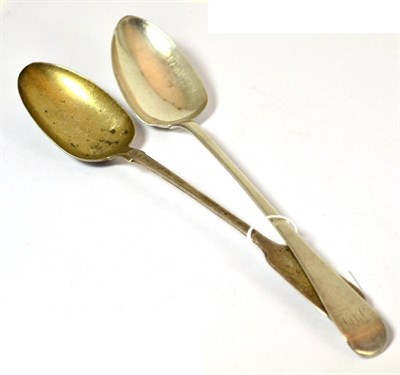 Lot 500 - Two George III silver basting spoons, Joseph & Albert Savory, London 1836 and Richard Crossley,...