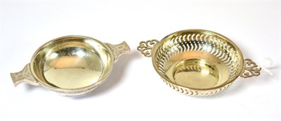 Lot 502 - A silver quaich, Sheffield 1992, the handles decorated with Celtic designs, together with a...