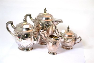 Lot 505 - A Continental 800 standard silver four piece tea service