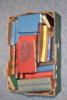 Lot 1005 - Assorted volumes including leather bound novels of Waverley novels etc (one box)