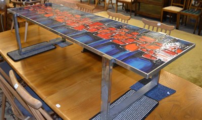 Lot 1019 - Enamel table signed De Nisco