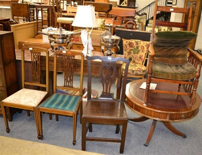 Lot 1024 - Three 19th century chairs together with an early 20th century oak armchair (4)