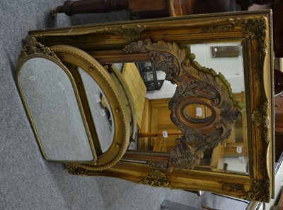 Lot 1050 - A group of four mirrors in period style gilt frames