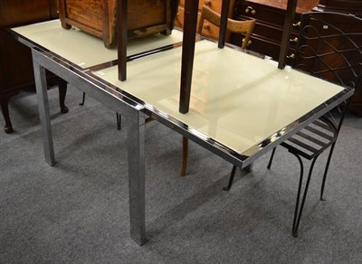 Lot 1051 - Chrome extending dining table