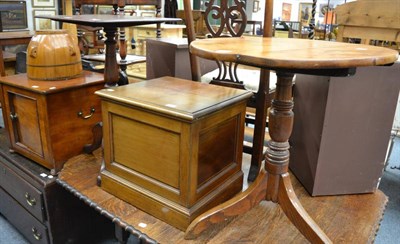 Lot 1056 - A 19th century tripod occasional table, mahogany occasional table with square top and a Robson...