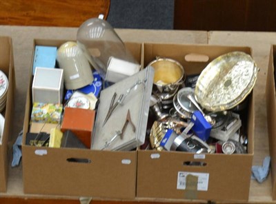 Lot 1086 - Large quantity of 20th century pewter and silver plate including christening sets, tankards, pocket