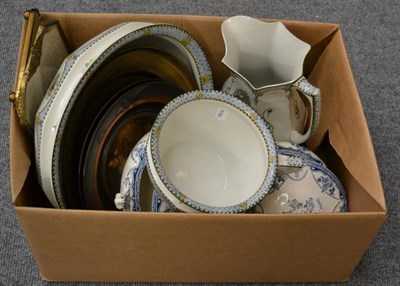 Lot 1106 - A Royal Coronaware four piece wash set together with a pair of blue and white tureens, three...