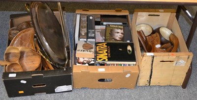 Lot 1134 - Six boxes of miscellaneous decorative articles including modern fans, portrait miniature...