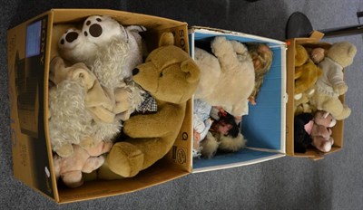 Lot 1138 - Three boxes of soft toys and dolls