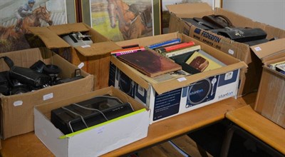 Lot 1155 - Miscellaneous cameras, related books and other items (in five boxes)