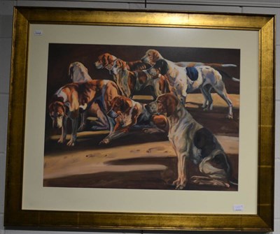 Lot 1165 - Debbie Harris (20th century) a pair of prints ";Hound Soup"; and ";Expectation";, signed to the...