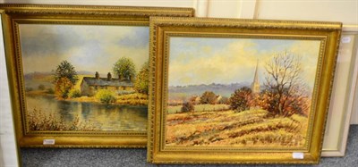 Lot 1169 - Brian Barlow ";Memories of Salisbury";; ";Cottages in the Jumbles";, each signed, oil on...