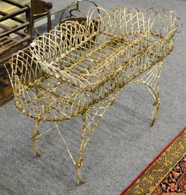 Lot 1172 - A white painted wirework planter and another (2)