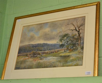 Lot 1193 - H C Fox, Cattle resting in a landscape, signed and dated (18)97, watercolour