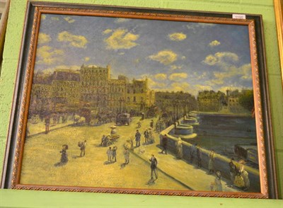 Lot 1195 - French School (20th century) Paris street scene, oil on board