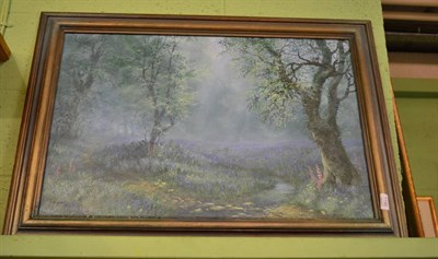 Lot 1196 - Bridget Taverner (Contemporary) Bluebell wood, signed, oil on canvas