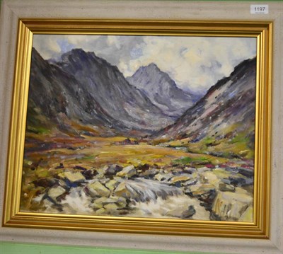 Lot 1197 - John Allen, Scottish landscape, oil on board