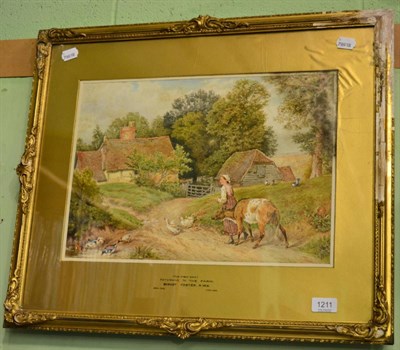 Lot 1211 - Follower of Myles Birket Foster (1825-1899), ";Returning to the Farm"; (The Stray Calf), bears...