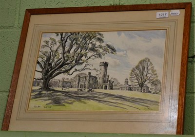 Lot 1217 - Dennis Flanders (1915-1994) Swinton Park April 1948, pencil and watercolour, signed, titled and...