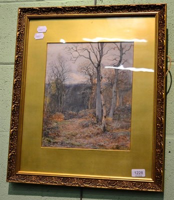 Lot 1228 - Edward Davies, Autumnal woodland scene, watercolour