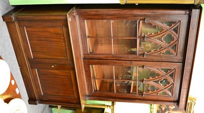 Lot 1248 - Gothic style mahogany glazed bookcase