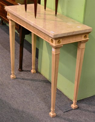 Lot 1251 - A reproduction marble top console table