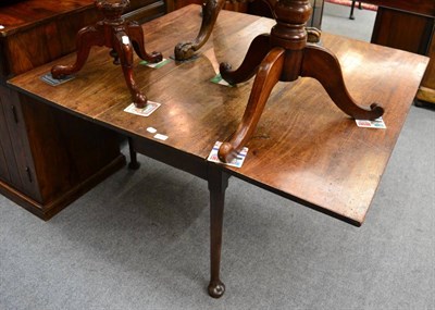 Lot 1270 - George III mahogany dining table, on pad feet