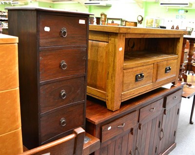 Lot 1273 - Barker and Stonehouse TV display unit and a modern four drawer music cabinet