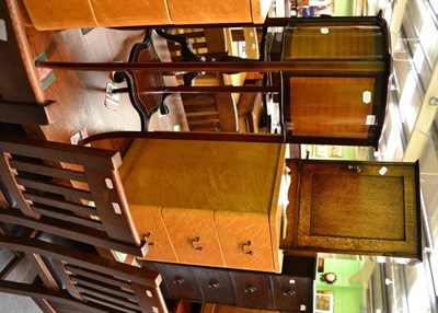 Lot 1276 - An Edwardian mahogany two tier plant stand and a small early 20th century oak cupboard