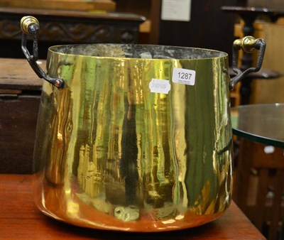 Lot 1287 - Brass jardiniere with handles