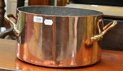 Lot 1288 - Large copper cooking pot