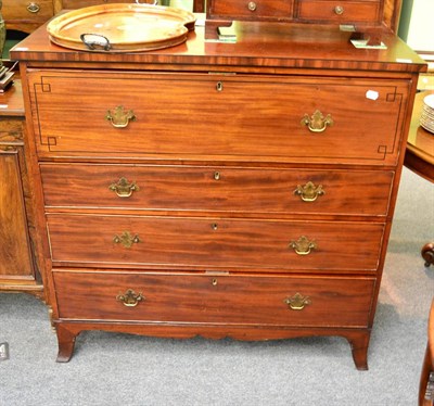 Lot 1303 - Georgian mahogany secretaire chest